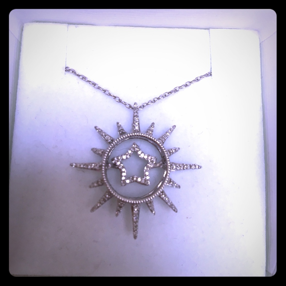 Sterling silver & Diamond Twinkle Pendant Necklace