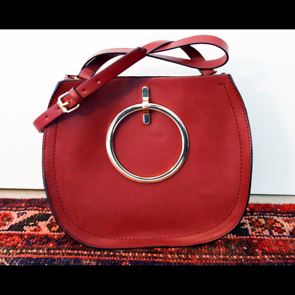 WORN ONCE! Burgundy Med-Large "Bracelet" Bag