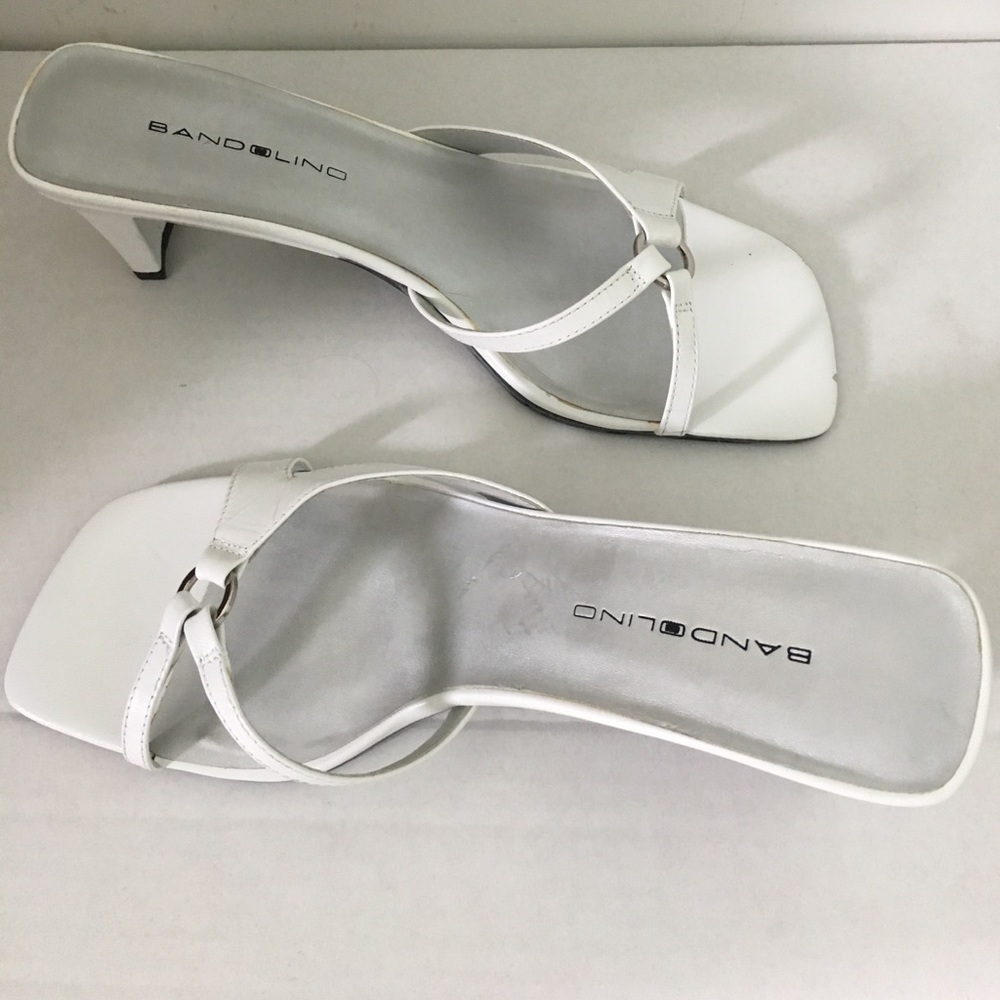White Bandolino Sandal Heels