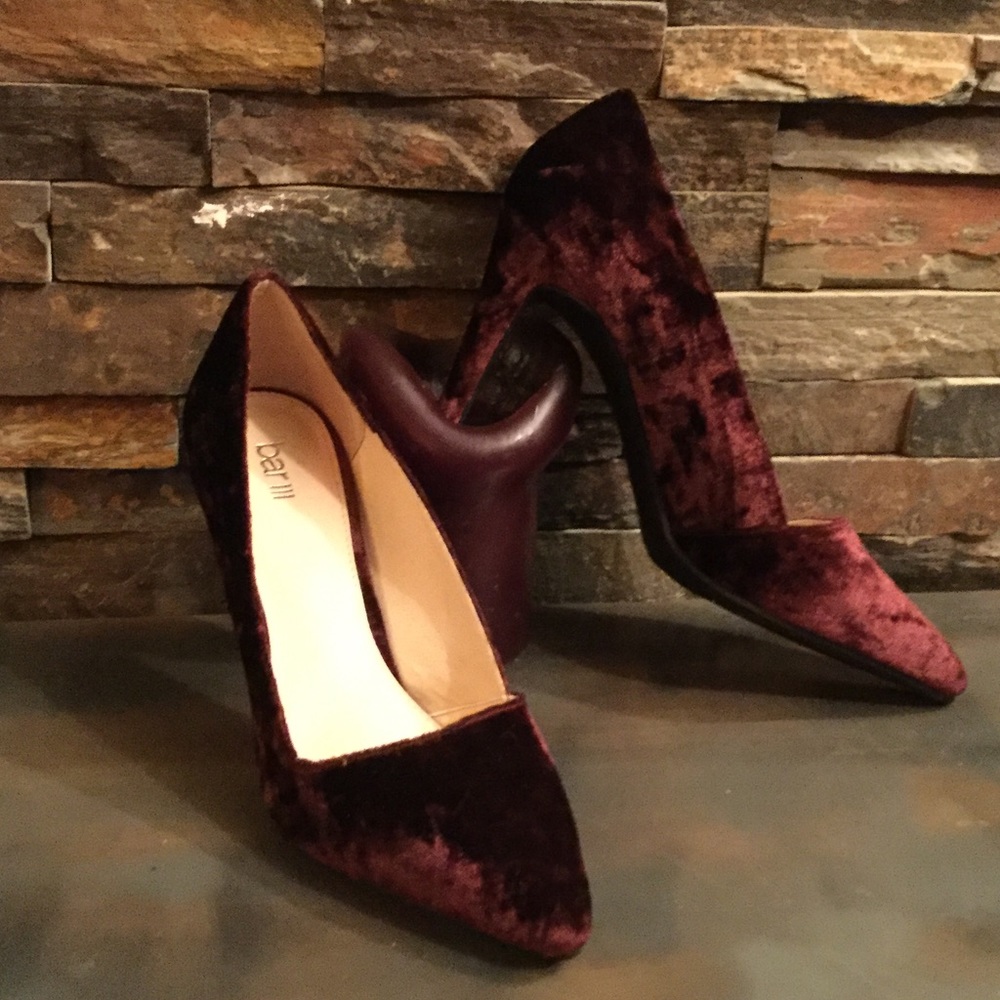 NEW Bar III Crushed Velvet Classic High Heel Pumps