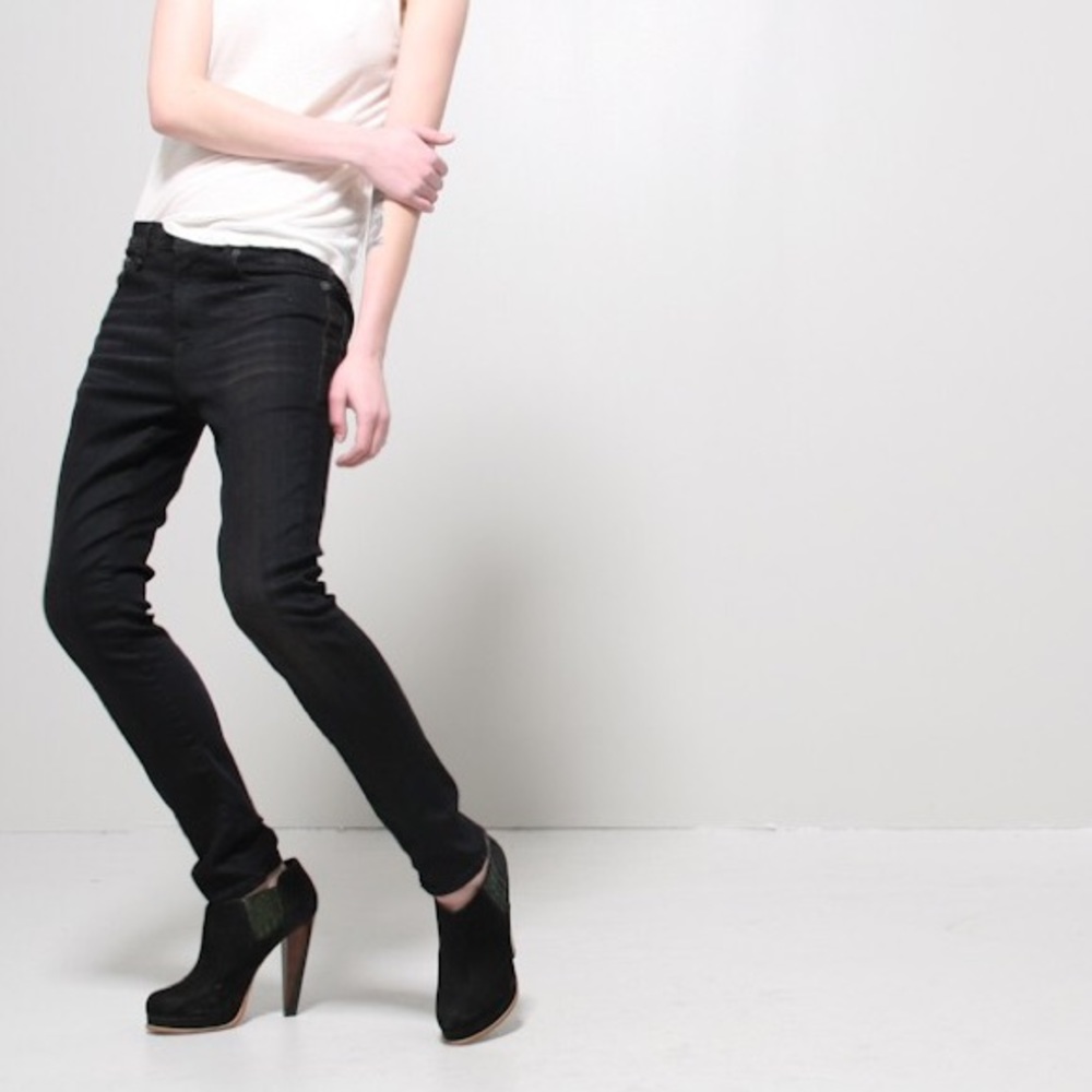 R13 Slouch Skinny Black Jeans SZ 25