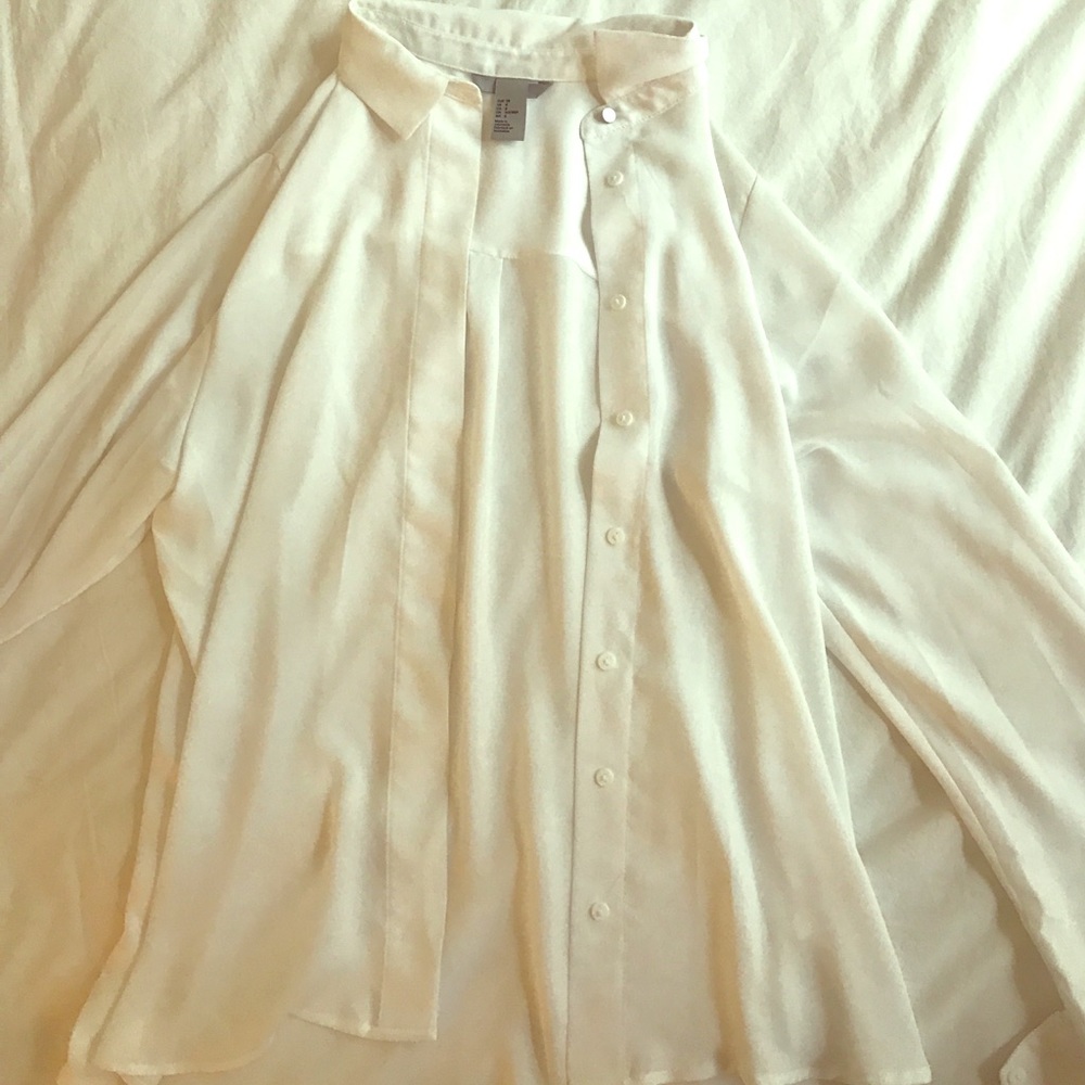 White button down blouse never worn H&M