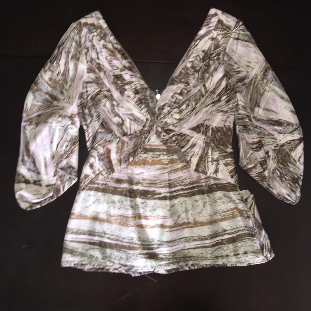 BCBGmaxazria Deep-V Silk Top - size XS