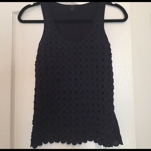 J.Crew Navy Eyelet Dot Tank