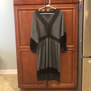 Color block sweater dress- black and gray