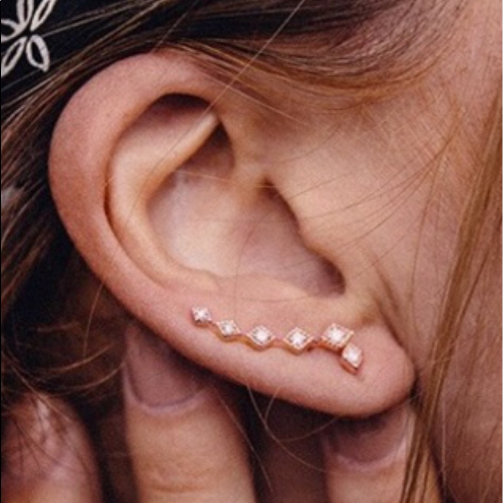 🎉HP🎉 DIAMOND KITE CRAWLER + STUD SET - ROSE GOLD