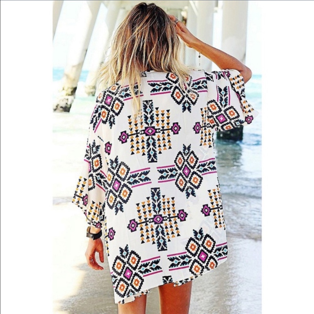 Aztec Print Kimono - Picture 2 of 8