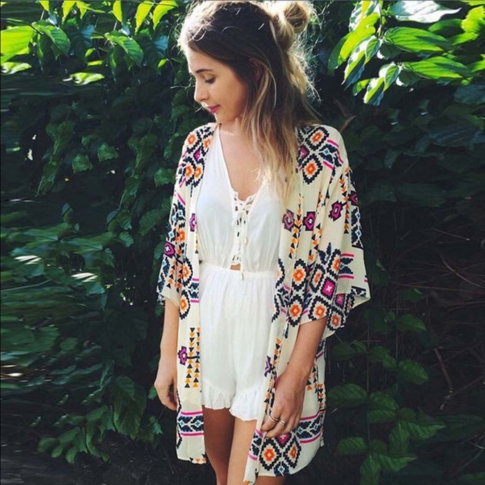 Aztec Print Kimono - Picture 3 of 8