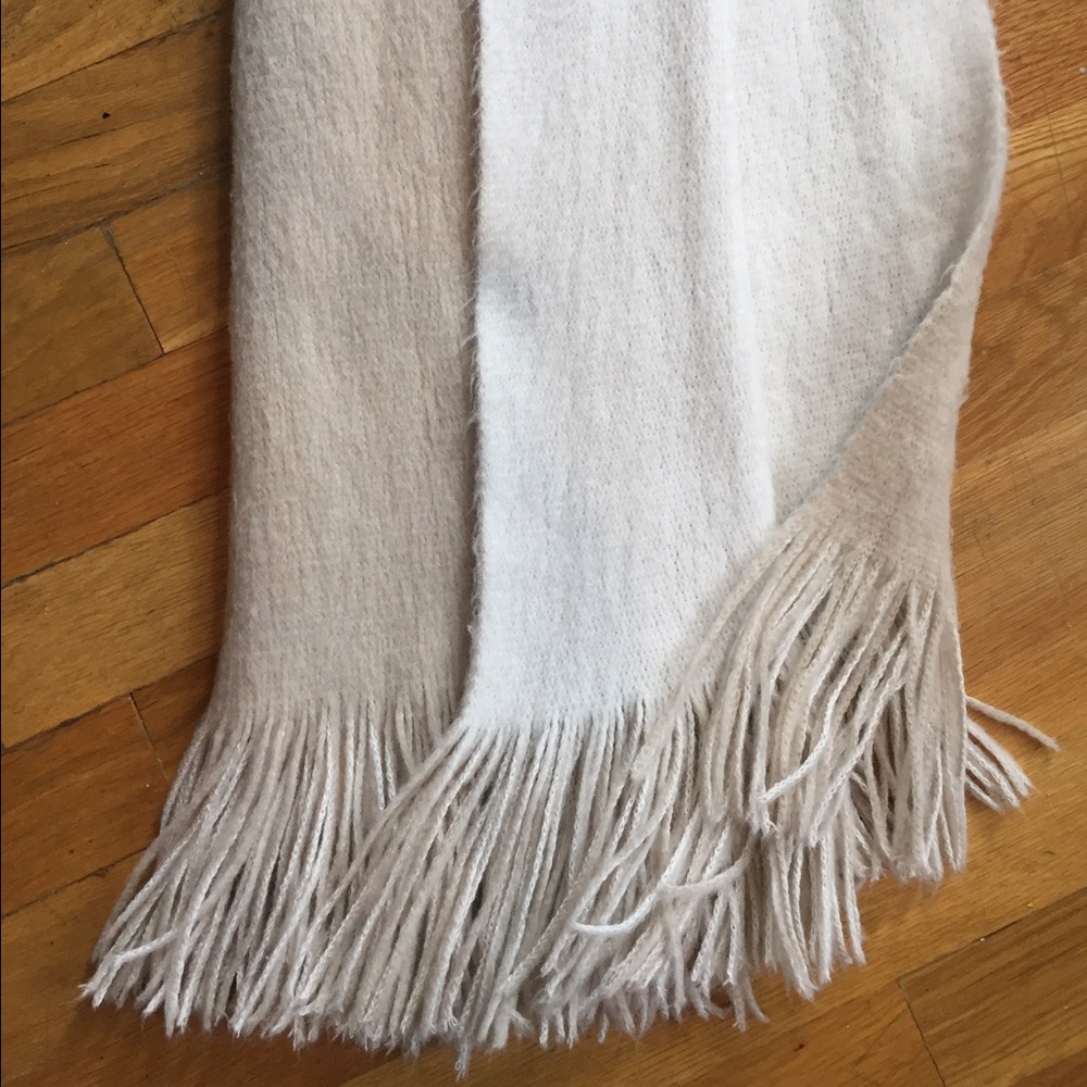 Zara - long plain cream/tan two tone scarf