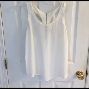 Express Trendy White Zipper Tank