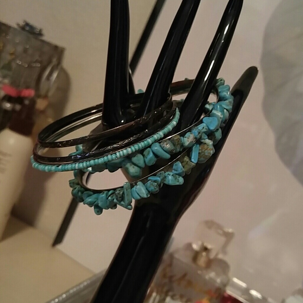 Turquoise bangle set.