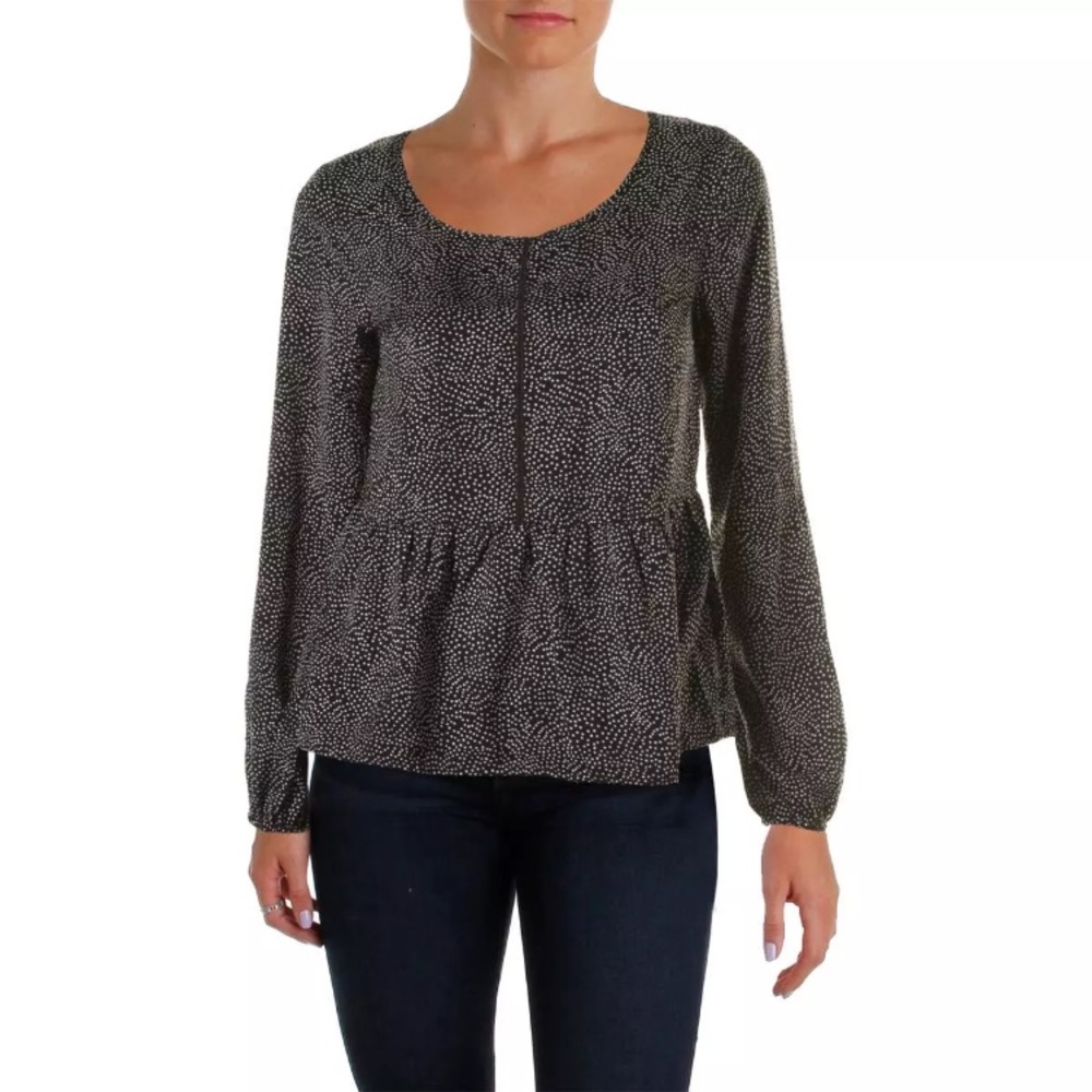 MinkPink polka dot peplum top xs