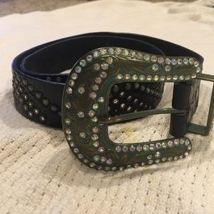 Leather Belt with Embellishments