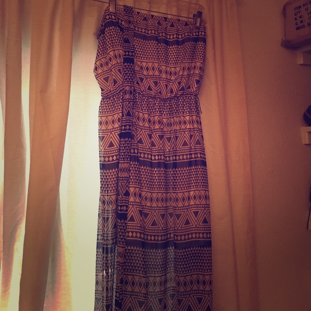 Strapless Purple maxi dress