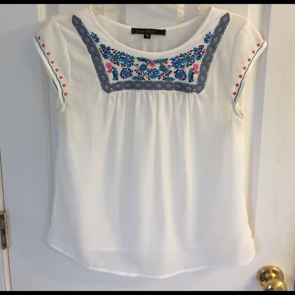 Love Stitch Embroidered Top