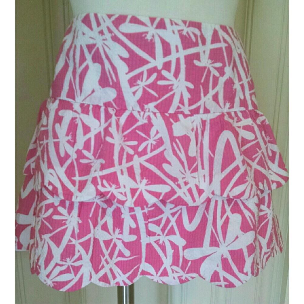 Lilly Pulitzer Pink Dragon Fly Skirt size 14