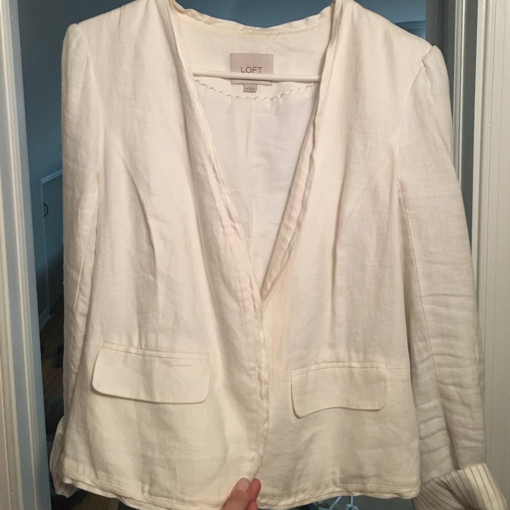 White linen blazer