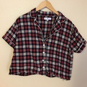 MISSGUIDED Checked Cropped PJ Set