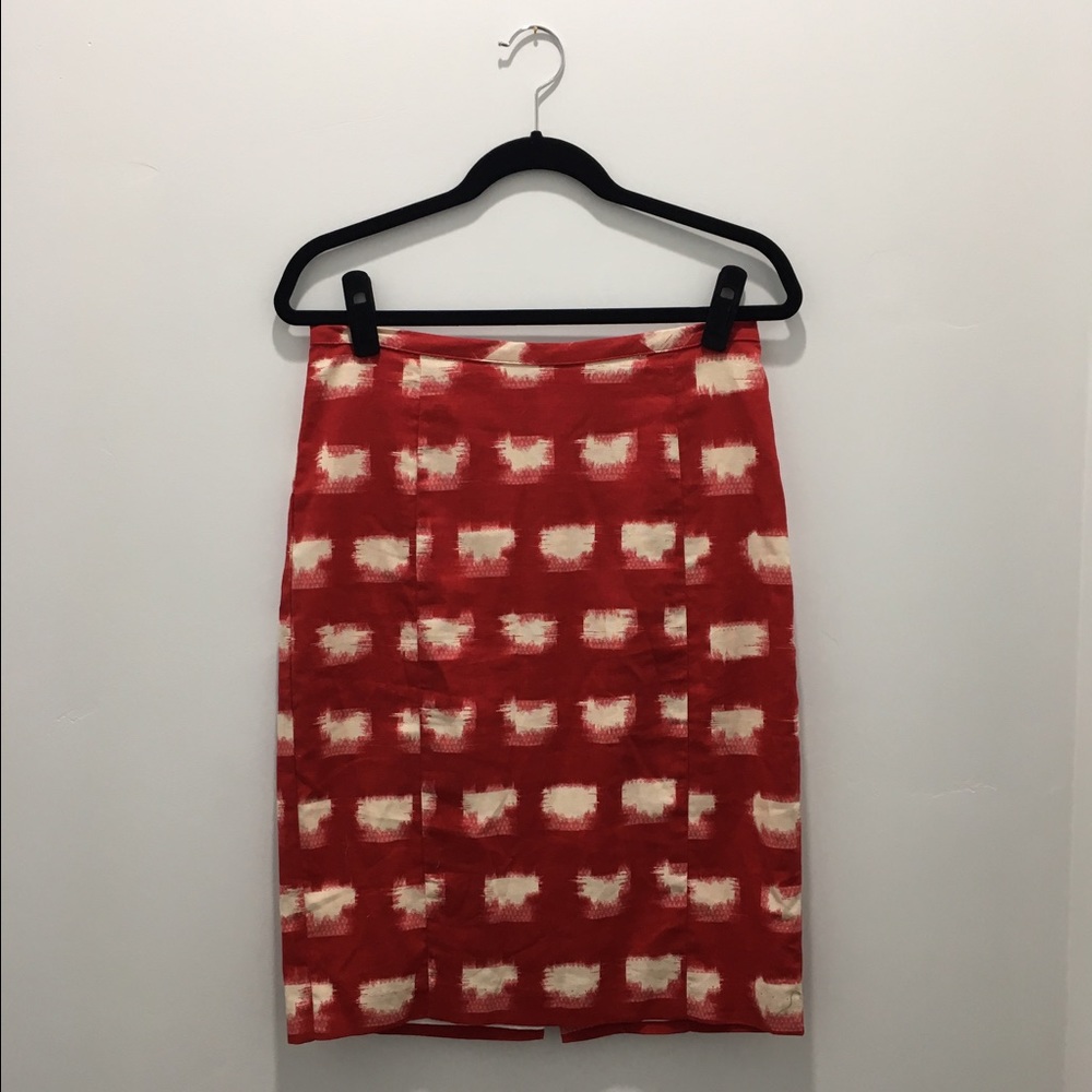 Anthropologie Red Pencil Skirt Size 10