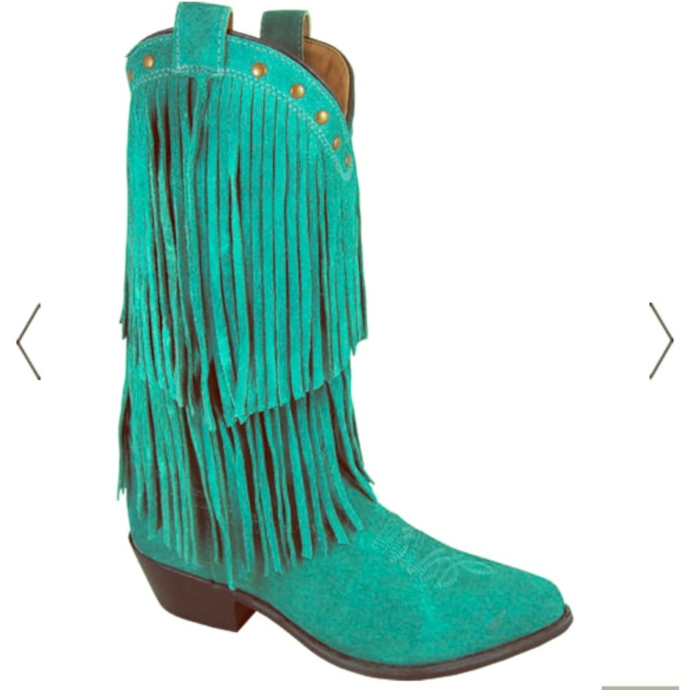 Brand new teal fringe cowboy boots!!!