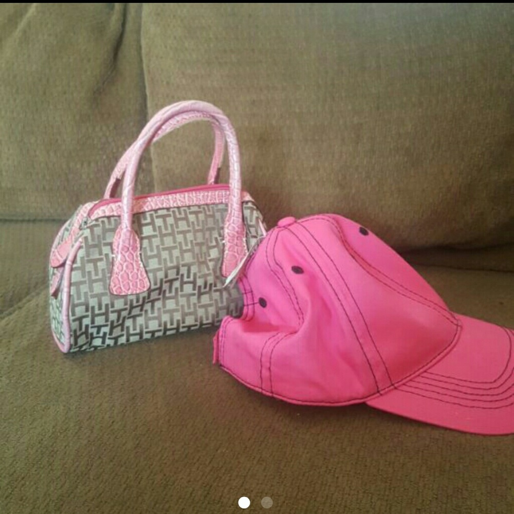 Makeup bag and hat