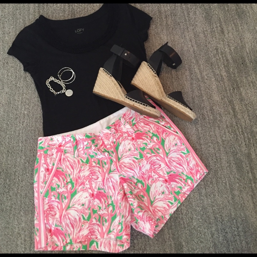 Lilly Pulitzer Pink Palmetto Flamingo Shorts
