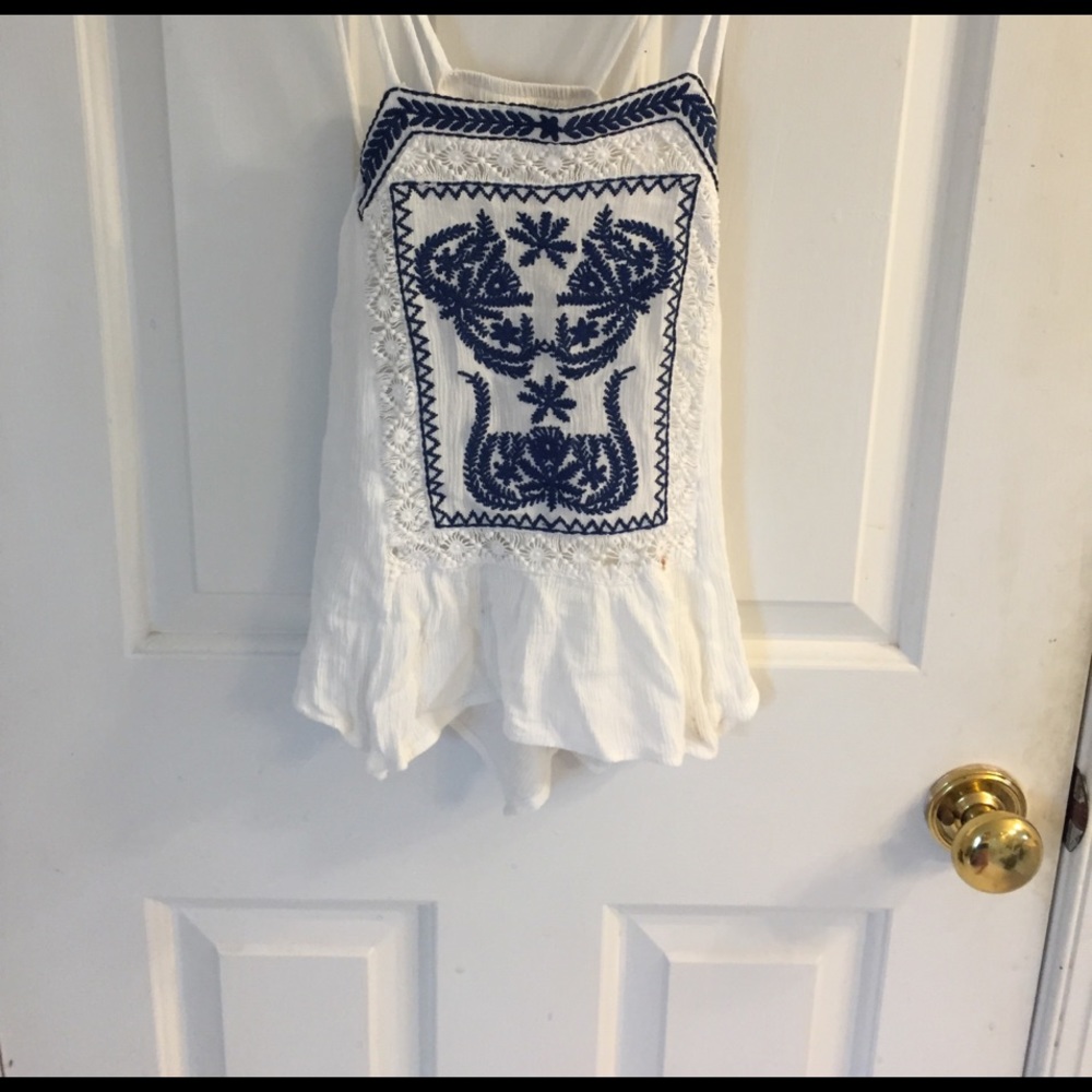 F21 Embroidered Trapeze Tank Top