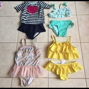 4 bathing suits Old Navy, 2 crazy 8, and Circo.