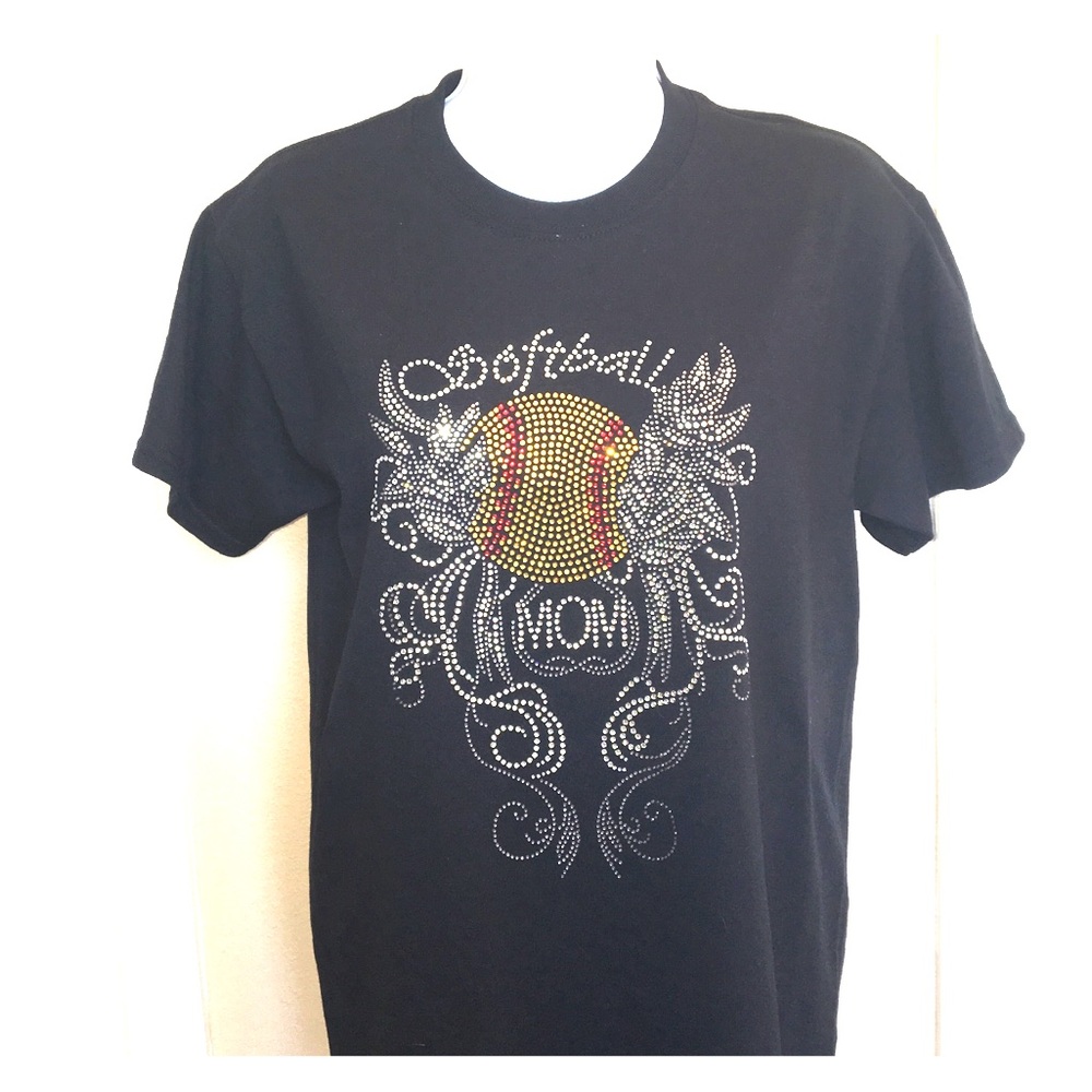 NEW SOFTBALL MOM RHINESTONE SHIRT