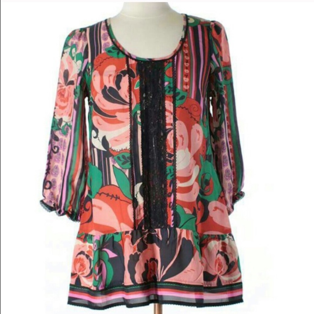 💐 Sale💐 Odille Flower Silk Anthro top