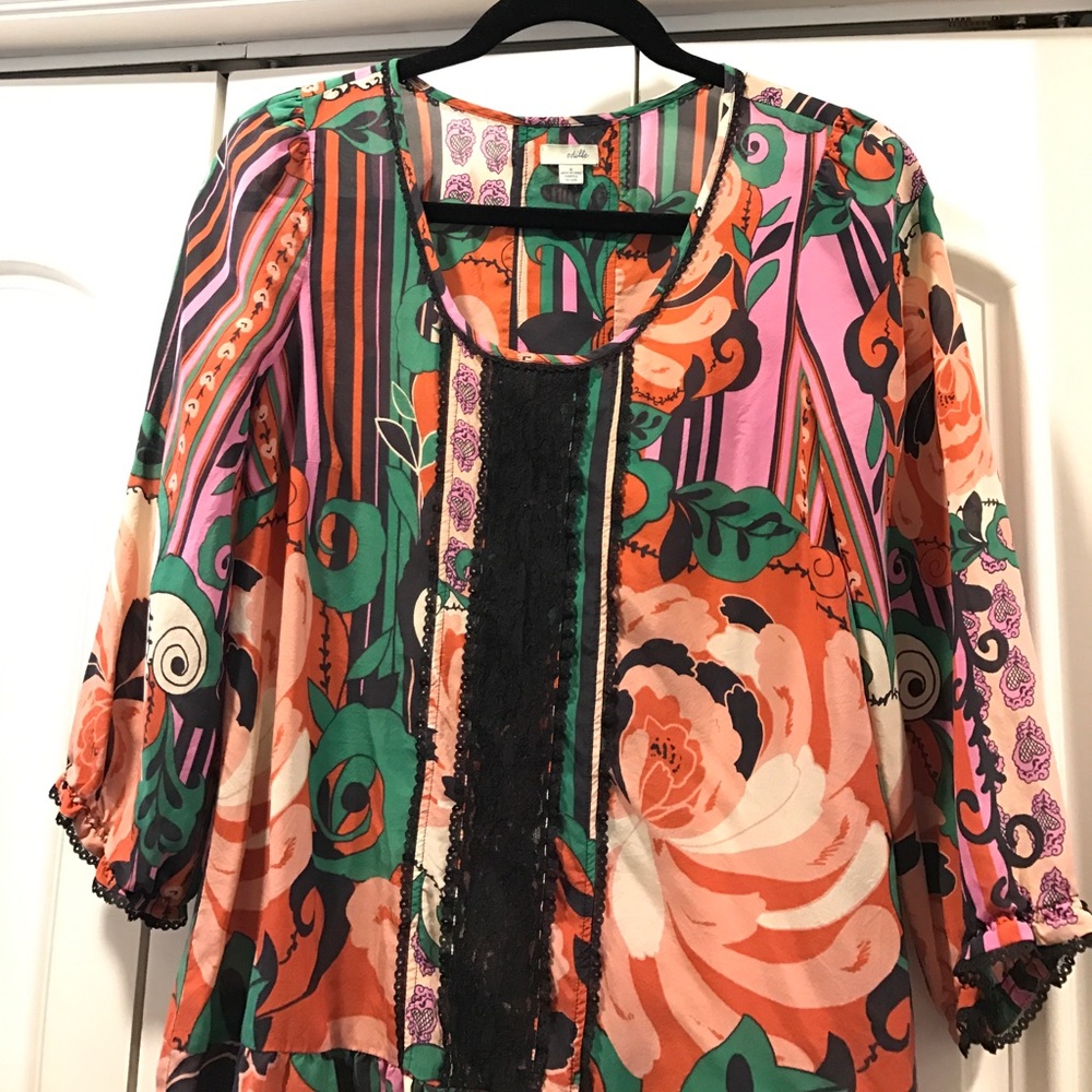 💐 Sale💐 Odille Flower Silk Anthro top - Picture 4 of 4