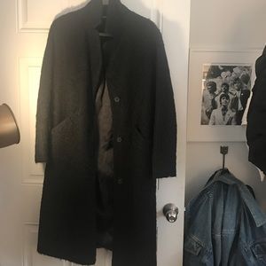Topshop black haired coat