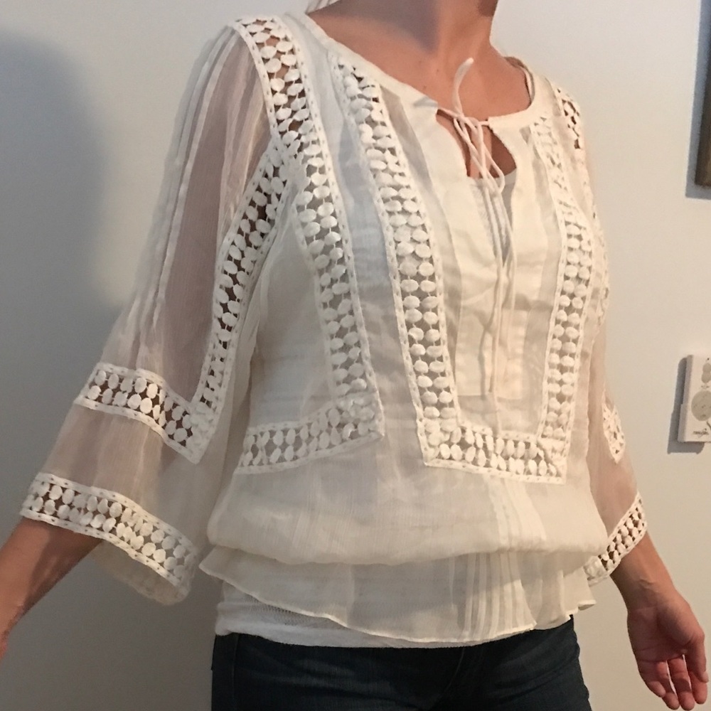 Silk peasant blouse