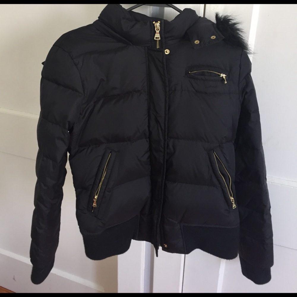 JUST IN TIME Black EXPRESS coat with gold zippers