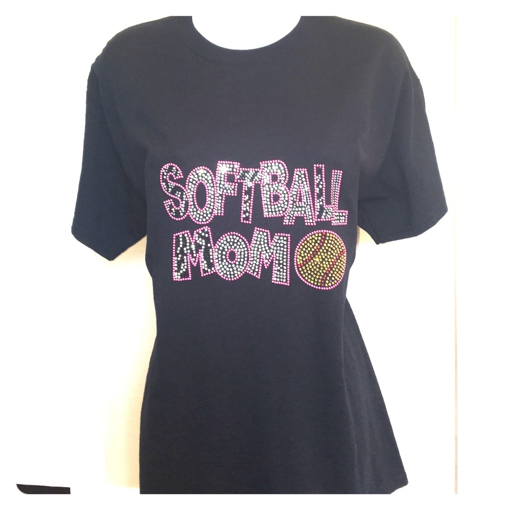 NEW SOFTBALL MOM RHINESTONE SHIRT