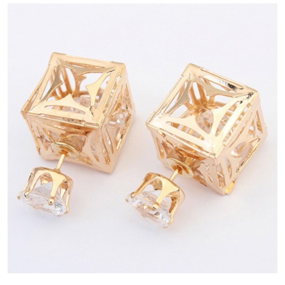 🌹Sale 🌹Rhinestone square front back earrings
