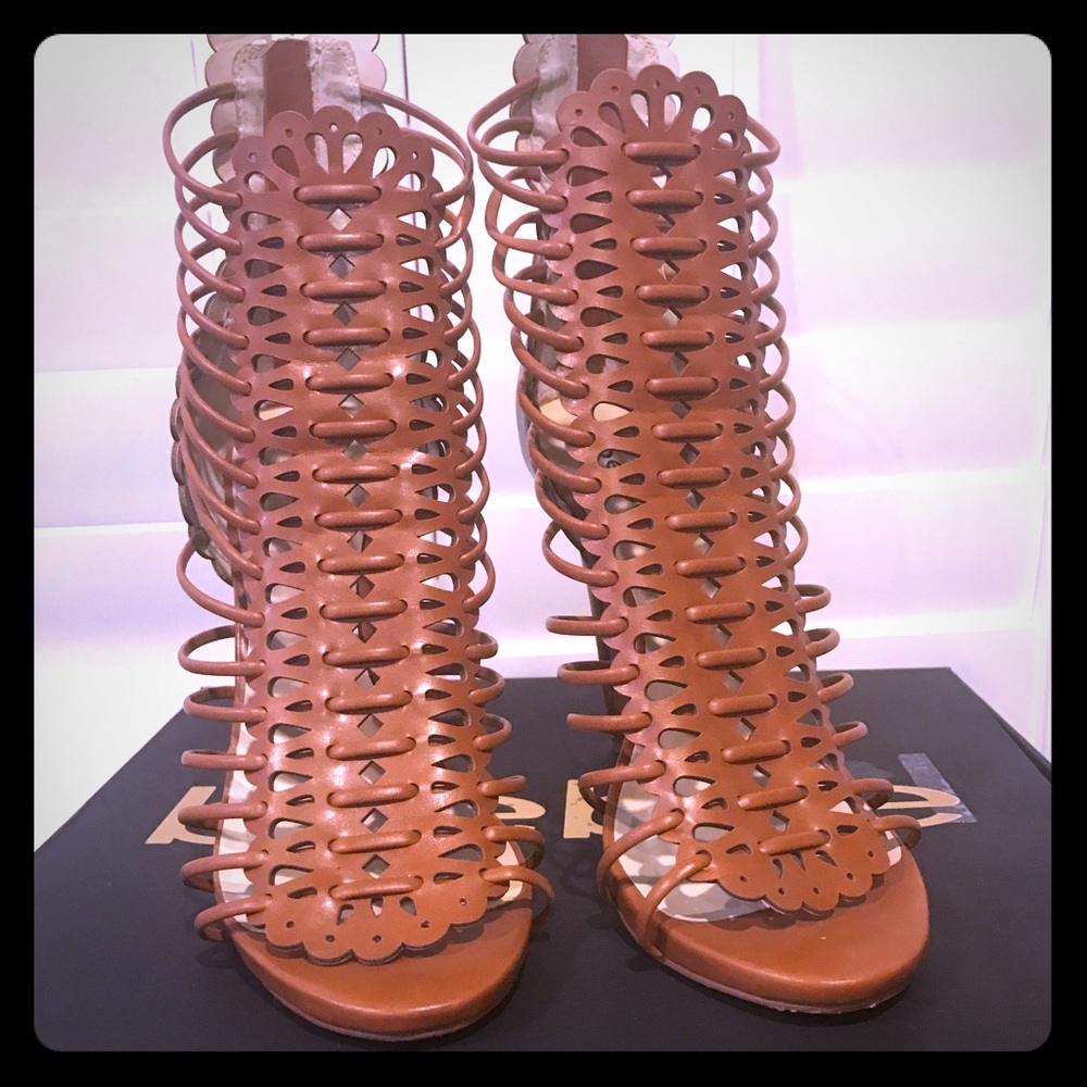 bebe Flavia Gladiator Sandal in Cognac