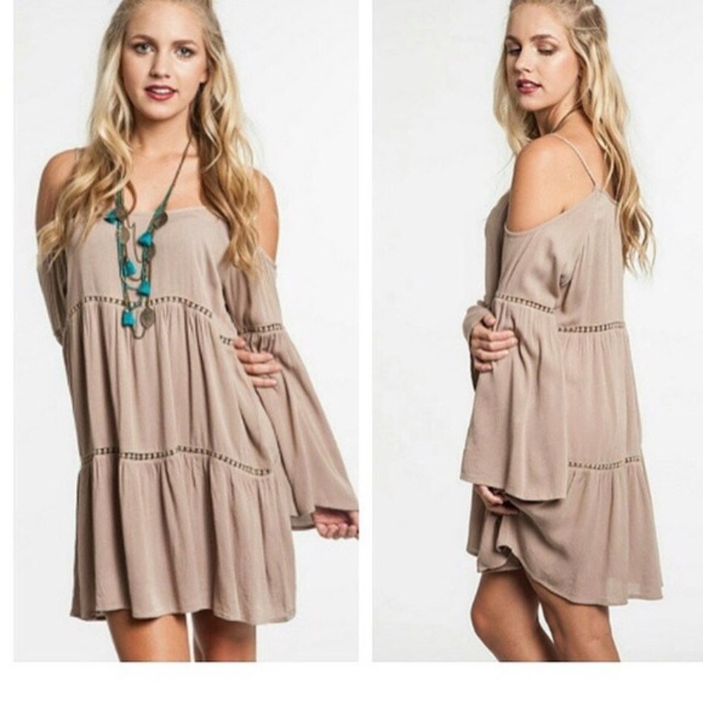 Boho Shoulder Cut Out Dress