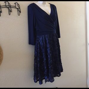 Blue party dress with sequin