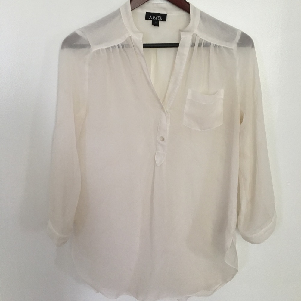 Sheer white tunic top