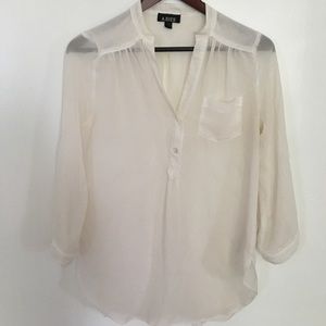 Sheer white tunic top