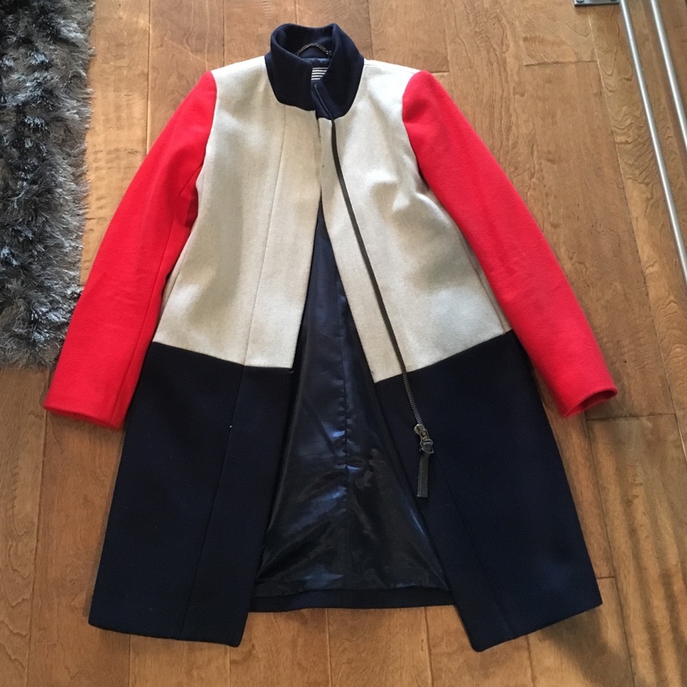 Jcrew three tone wool coat