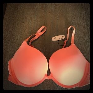 Victories Secret push up fluorescent orange bra