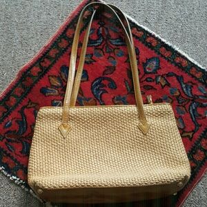 Rare vintage Bottega Veneta leather and jute bag
