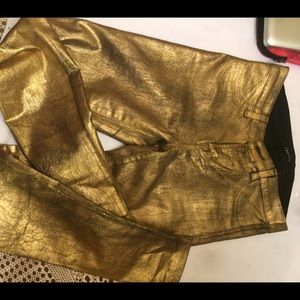 J Brand Gold metallic jeans size 27