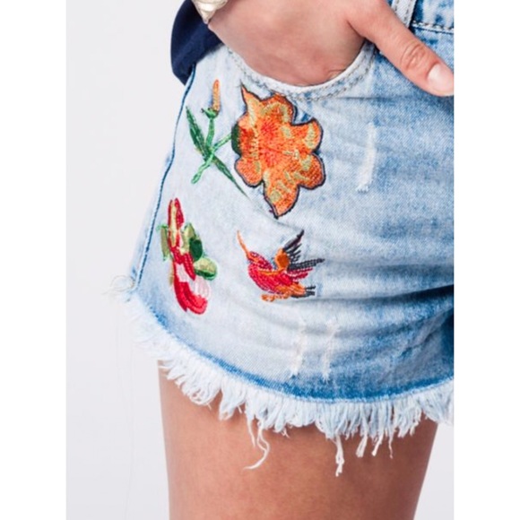 FLASH SALE! Embroidered Denim Shorts - Picture 8 of 8