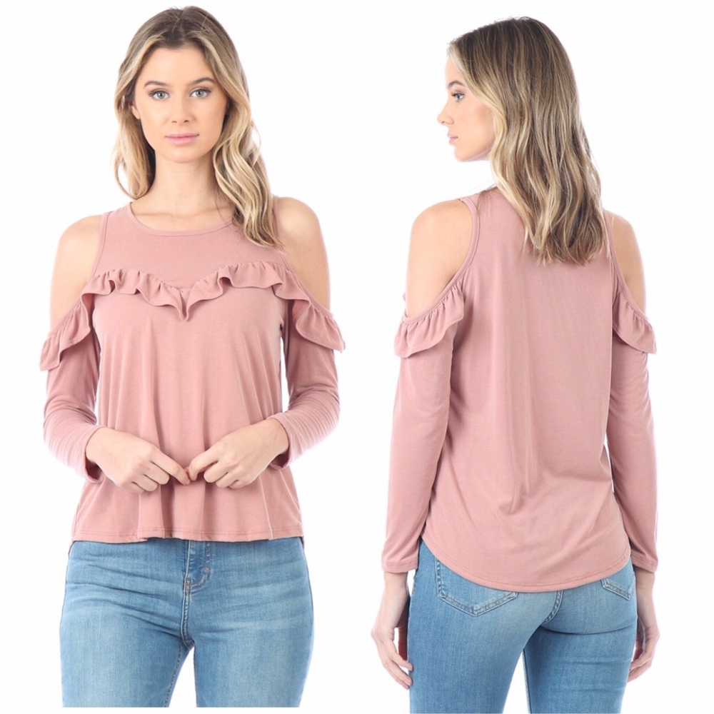 Rachel Cold Shoulder Top - Picture 1 of 4