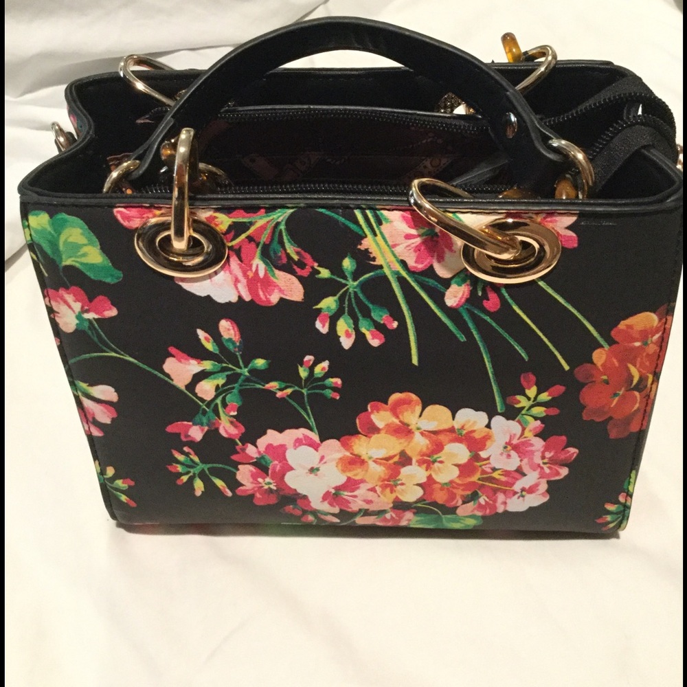 Black ,Green,Red printed floral bag