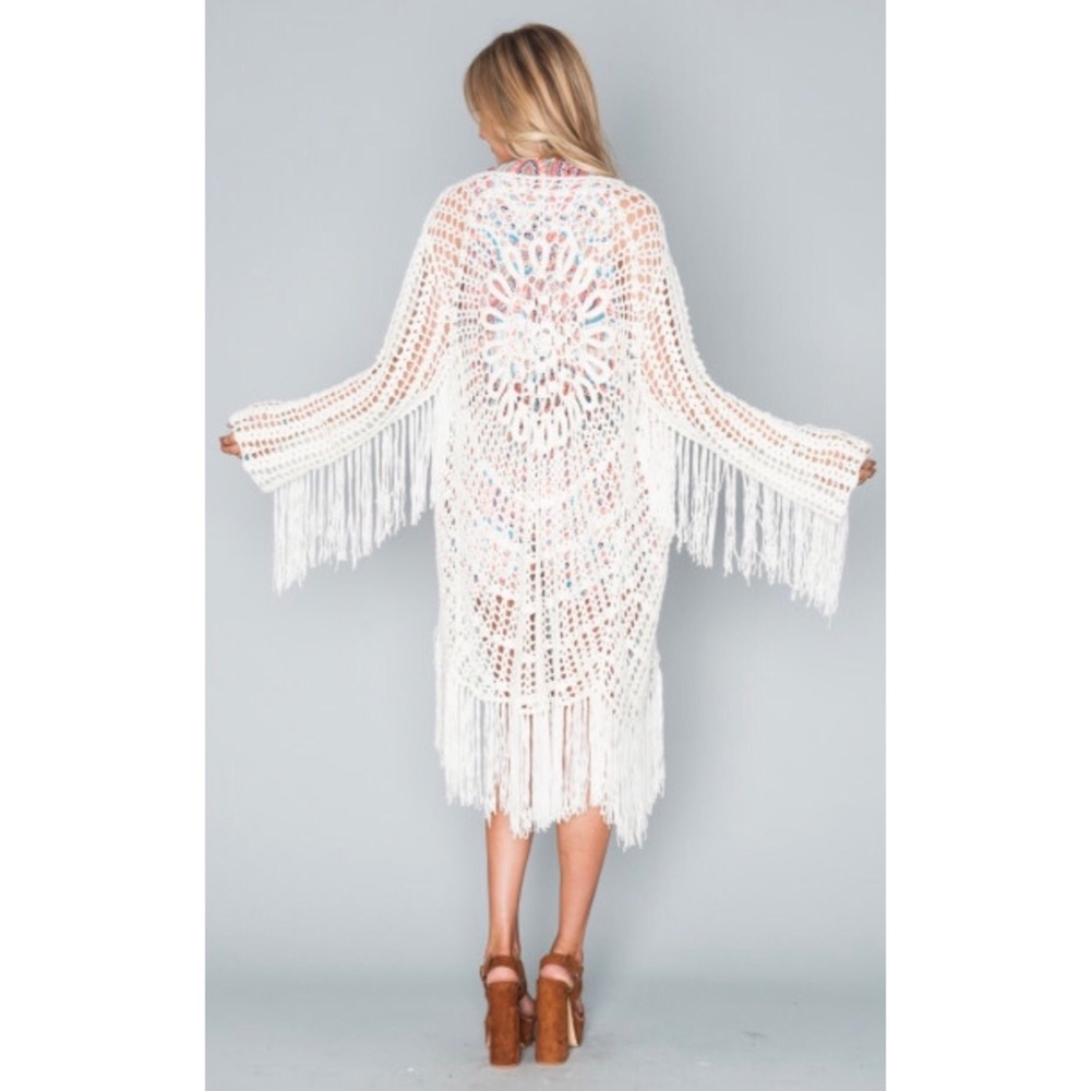 Show Me Your Mumu Nomad Crochet Fringe Kimono