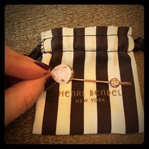 Henri Bendel pink quartz and rose gold bracelet
